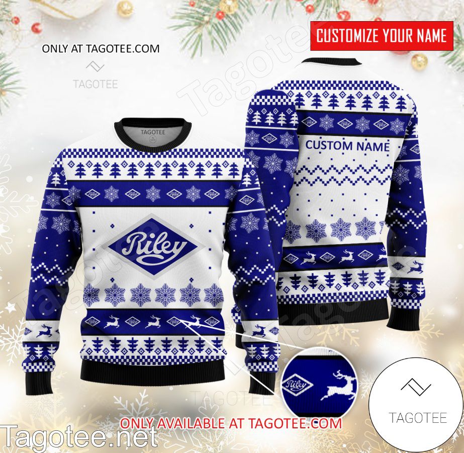Riley Logo Personalized Ugly Christmas Sweater - EmonShop - Tagotee