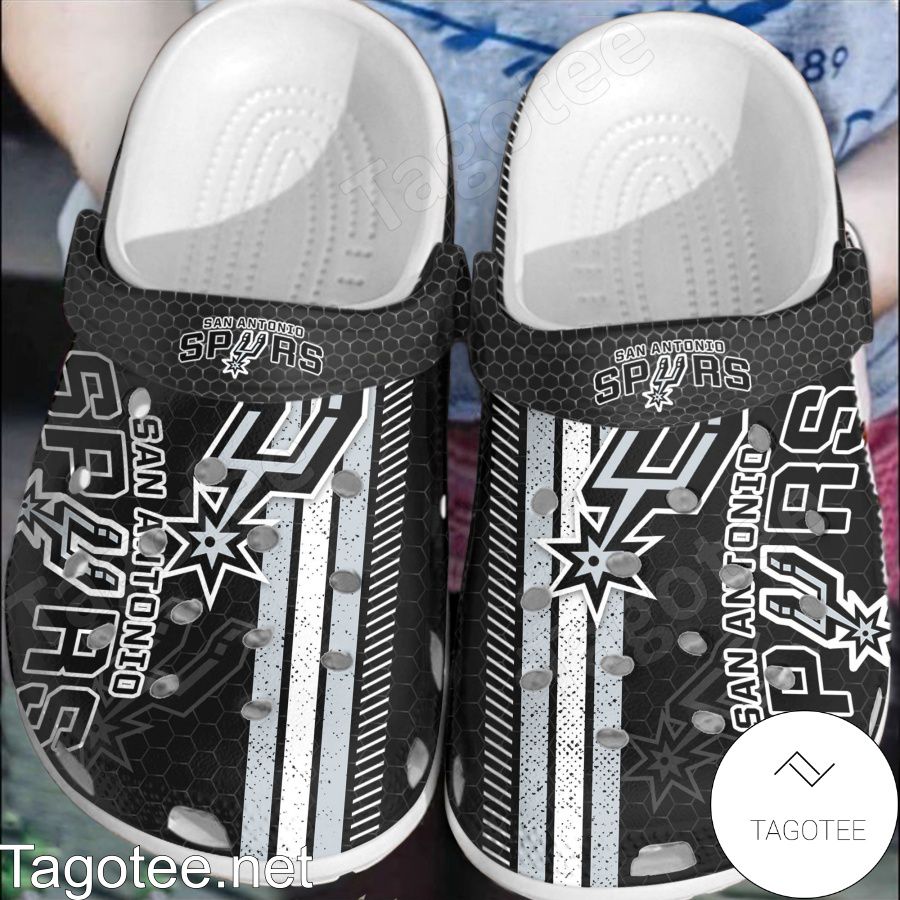 San Antonio Spurs Metal Pattern Crocs Clogs