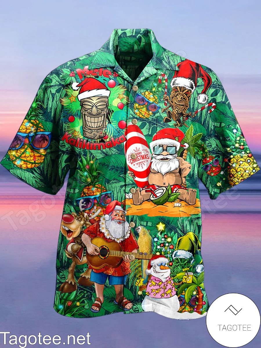 Santa Kalikimaka Tropical Christmas Hawaiian Shirt