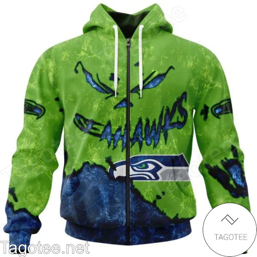 Seattle Seahawks NFL Christmas Personalized Hoodie Zipper Fleece