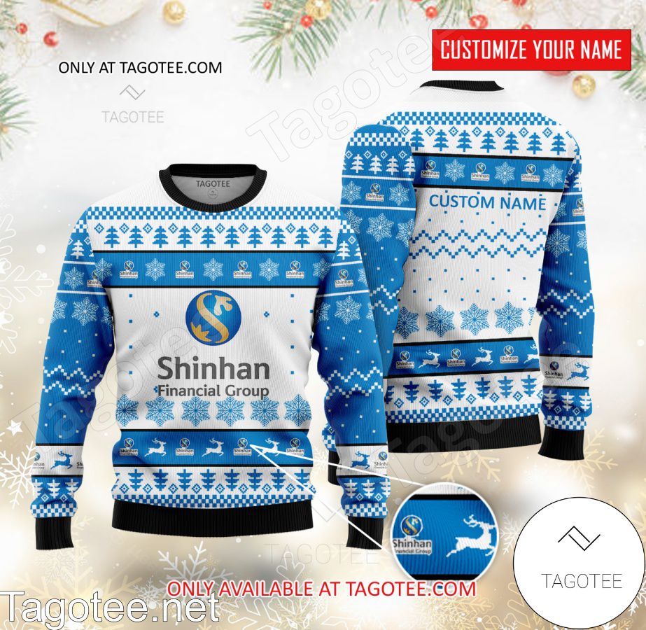 Shinhan Financial Group Logo Personalized Ugly Christmas Sweater - BiShop