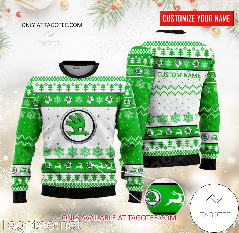 Skoda Logo Personalized Ugly Christmas Sweater - EmonShop