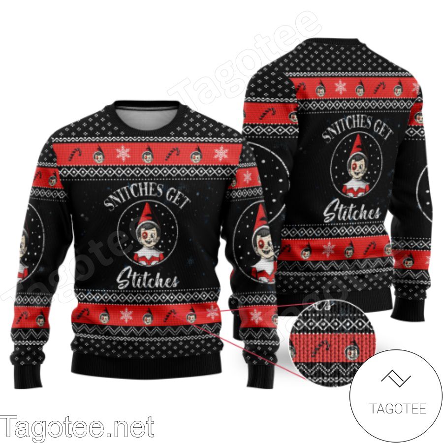 Snitches Get Stitches Ugly Christmas Sweater - Tagotee