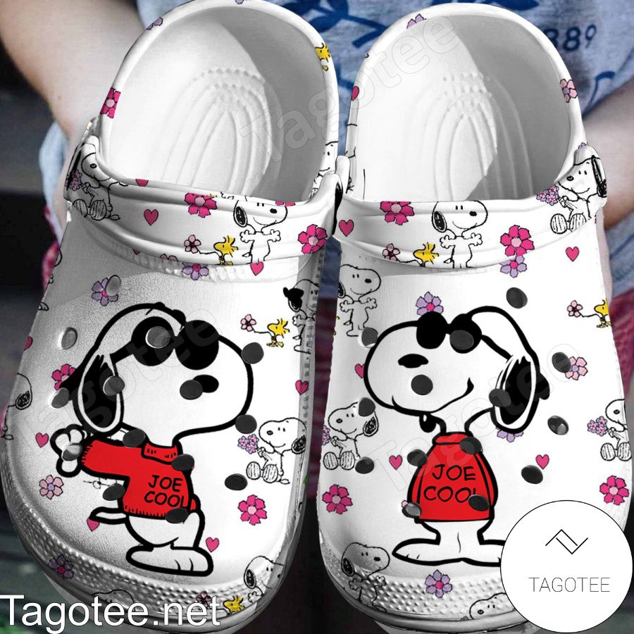 Snoopy Joe Cool Flower Crocs Clogs - Tagotee