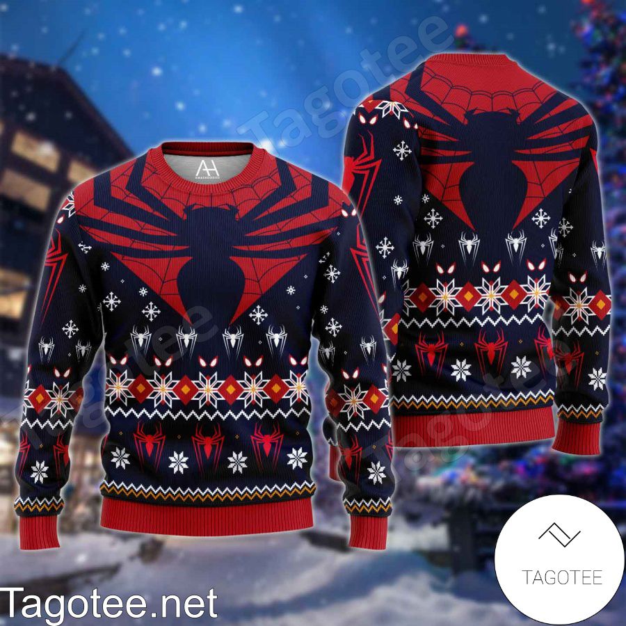 Spider Man Superhero Navy And Red Ugly Christmas Sweater