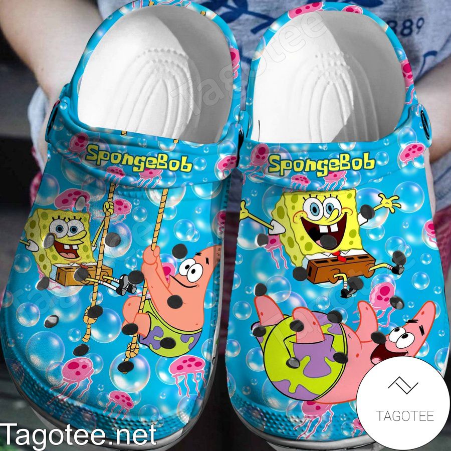 Spongebob And Patrick Balloons Blue Crocs Clogs - Tagotee