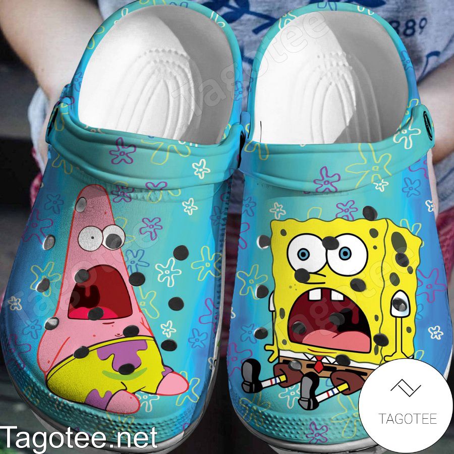 Spongebob And Patrick Blue Gradient Crocs Tagotee