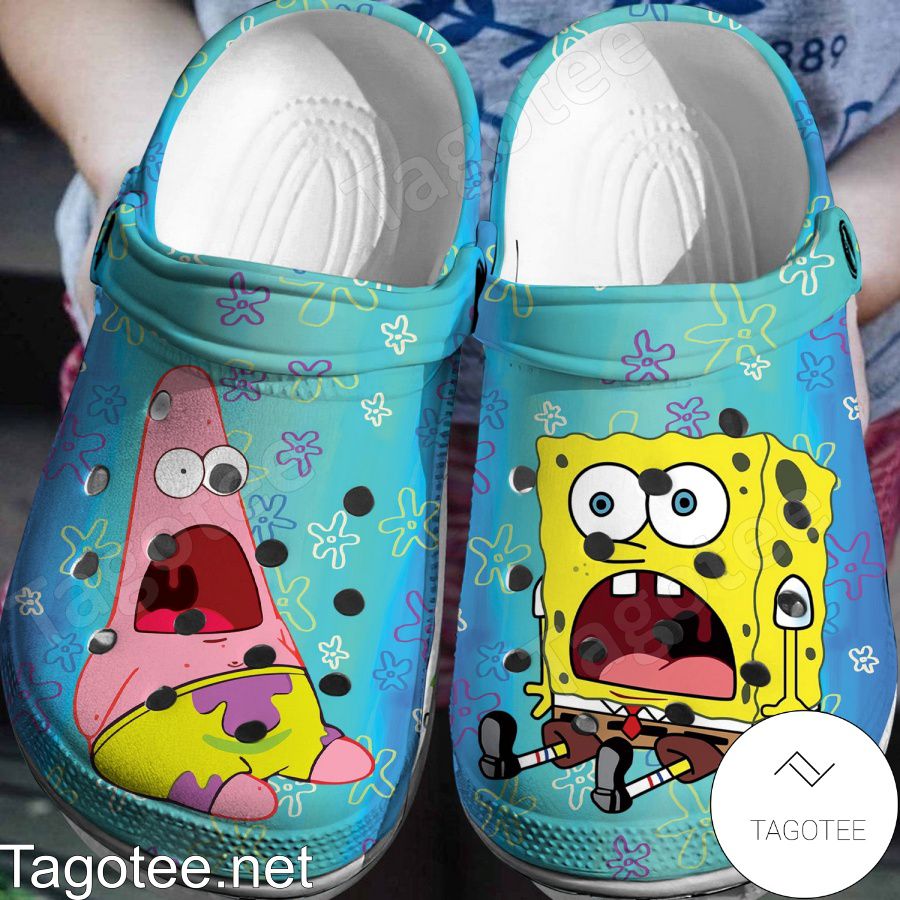 Spongebob And Patrick Blue Gradient Crocs Clogs - Tagotee