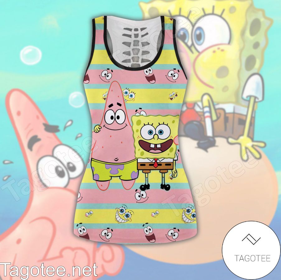 Spongebob And Patrick Horizontal Line Shirt, Tank Top And Leggings - Tagotee