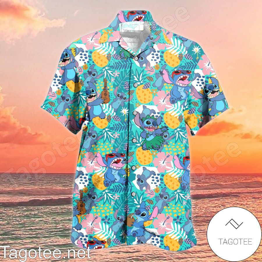 Stitch Summer Time Tropical Hawaiian Shirt - Tagotee