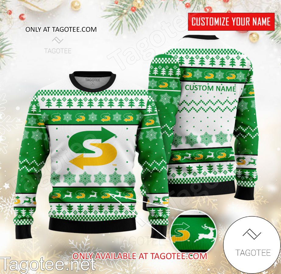 Subway Personalized Logo Ugly Christmas Sweater - MiuShop