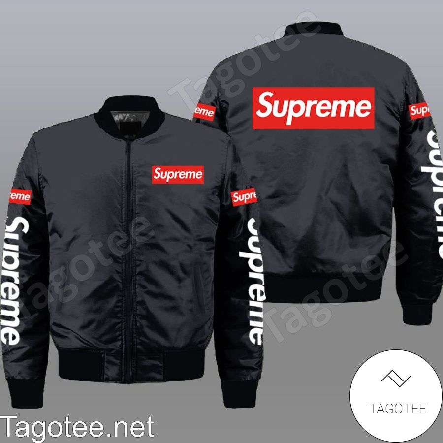 Supreme Brand Logo Black Basic Bomber Jacket