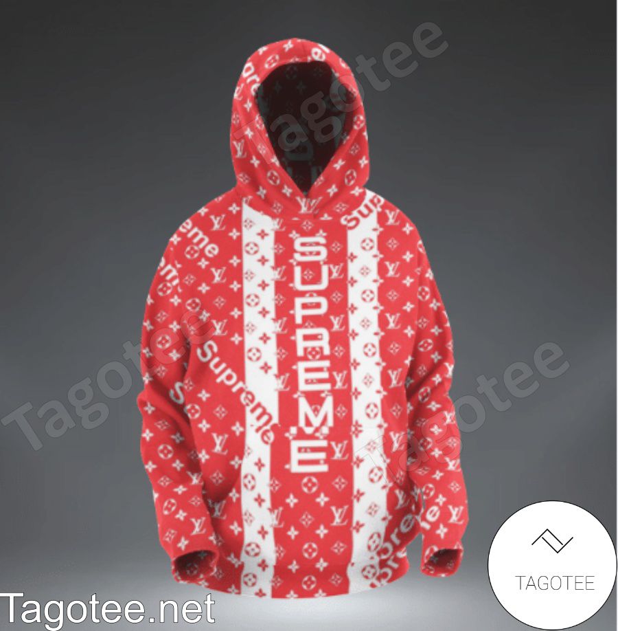 vuitton red hoodie