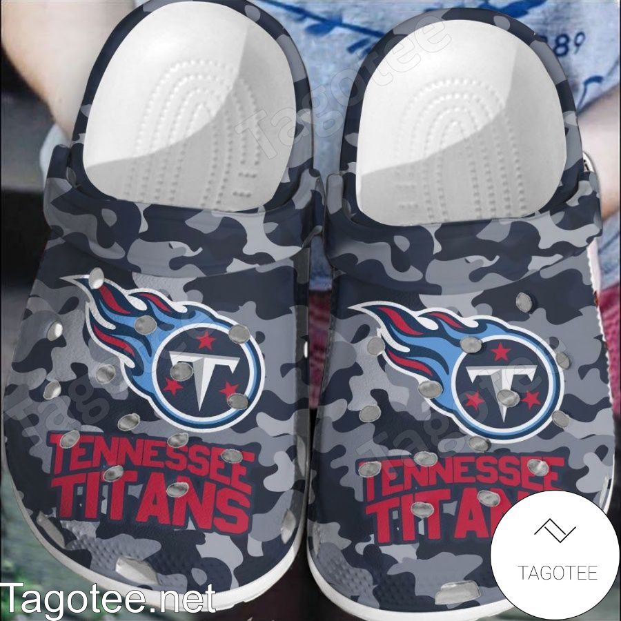 Tennessee Titans Camouflage Crocs Clogs - Tagotee