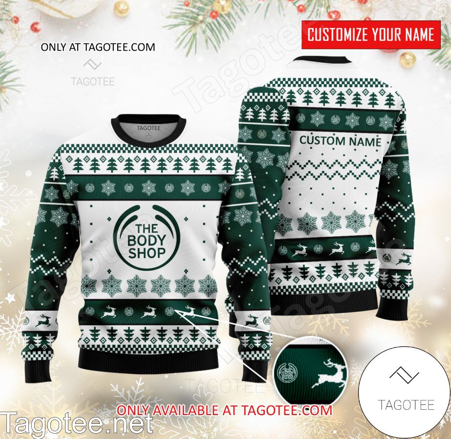 The Body Shop Logo Personalized Ugly Christmas Sweater - BiShop