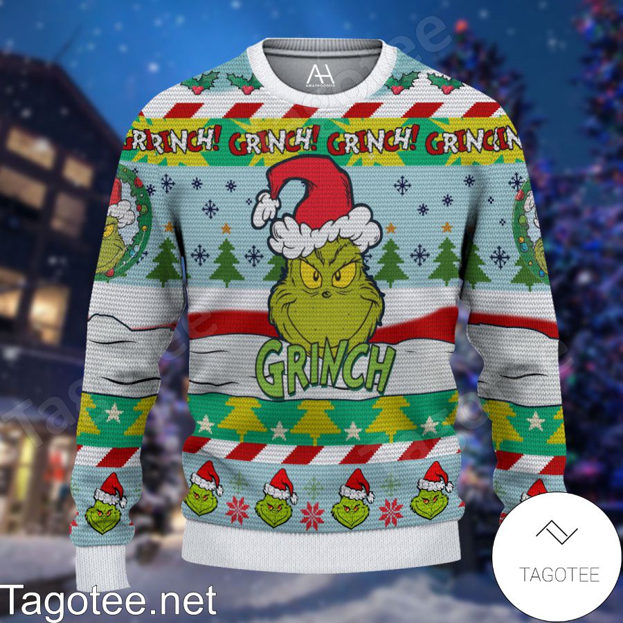 The Grinch Head Ugly Christmas Sweater - Tagotee