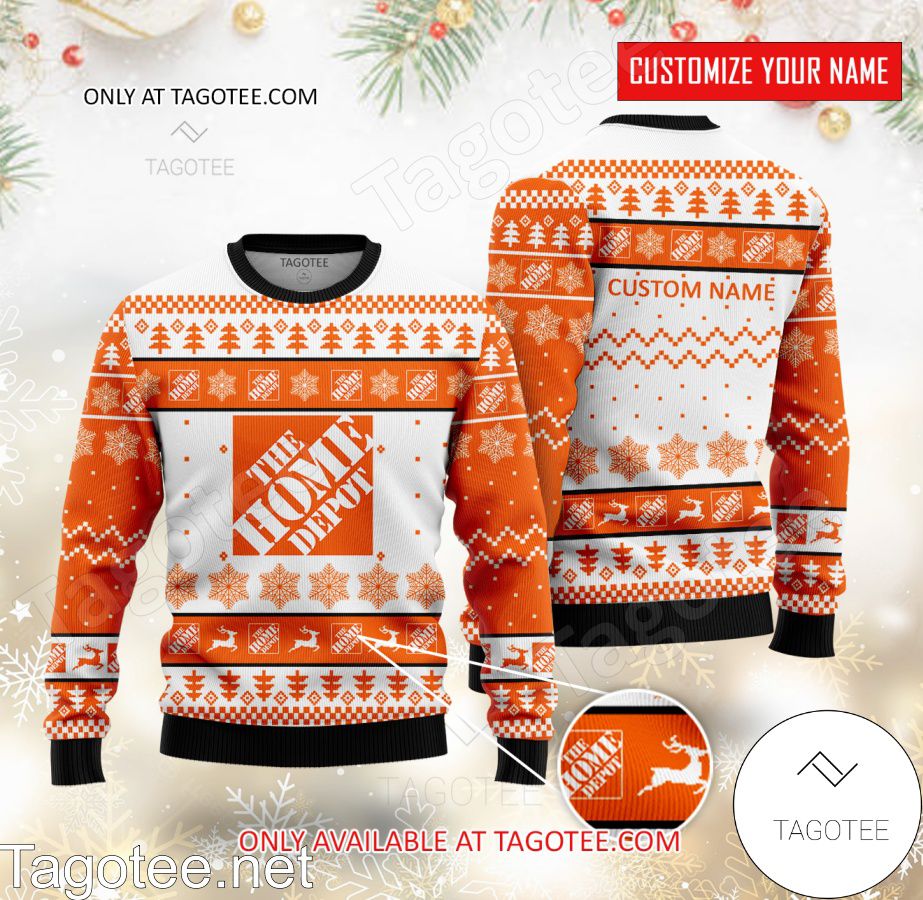 The Home Depot Logo Personalized Ugly Christmas Sweater - EmonShop
