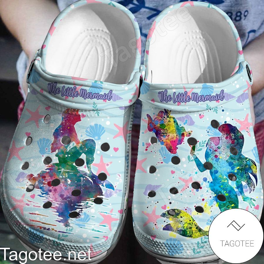 The Little Mermaid Watercolor Crocs Clogs - Tagotee