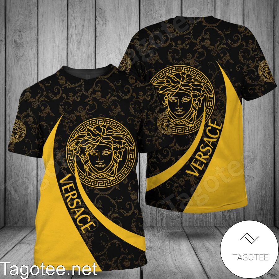 Versace Medusa Logo Baroque Yellow Curve Shirt