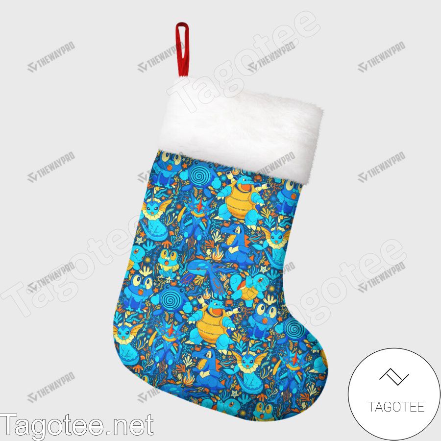 Water Type Pattern Pokemon Christmas Stockings b