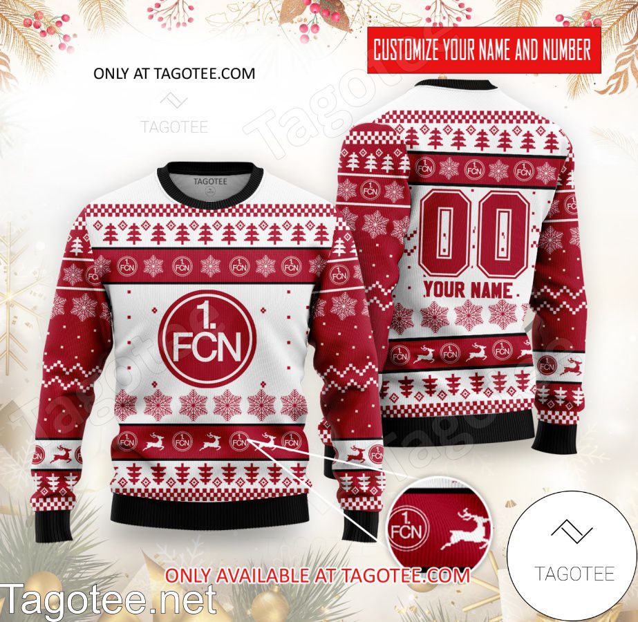 1. FC Nürnberg Custom Ugly Christmas Sweater - BiShop