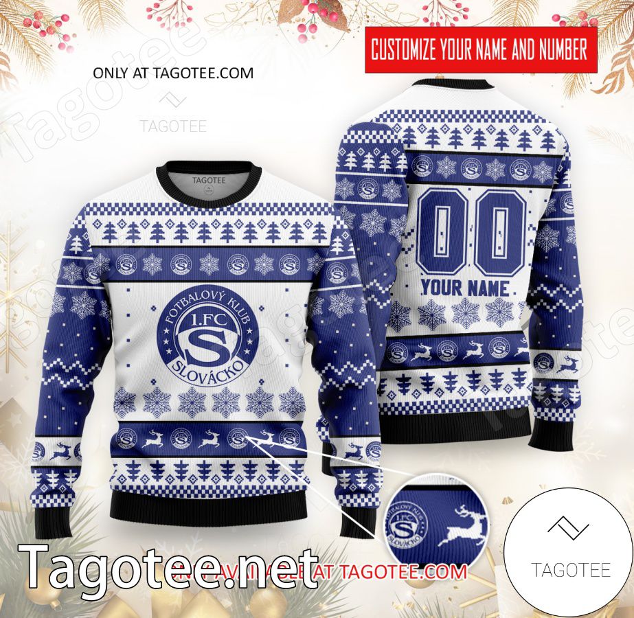 1. FC Slovácko Custom Ugly Christmas Sweater - EmonShop