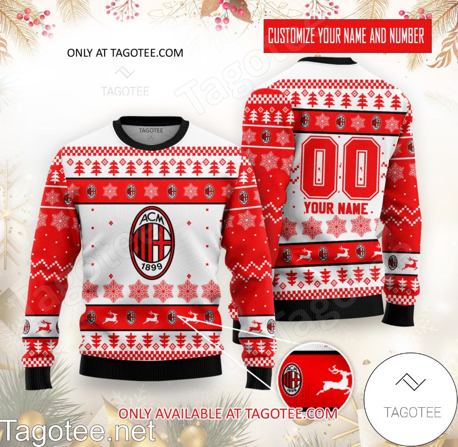 AC Milan Custom Ugly Christmas Sweater - BiShop