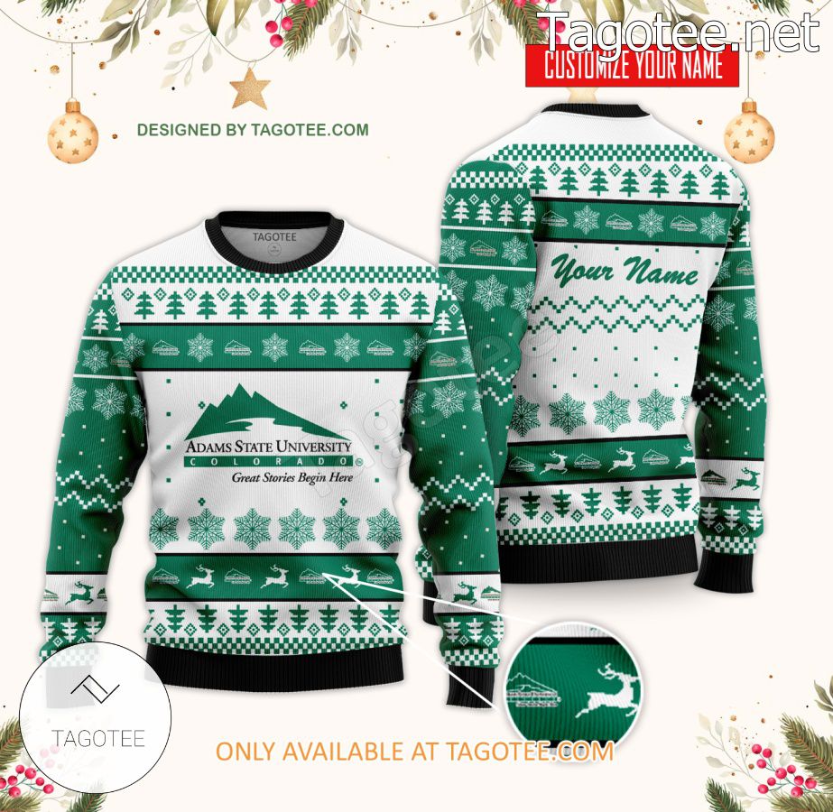 Adams State University Custom Ugly Christmas Sweater - BiShop