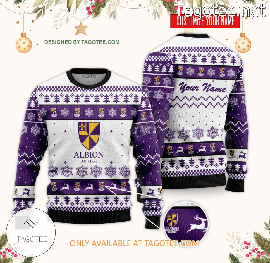 Albion College Custom Ugly Christmas Sweater - BiShop