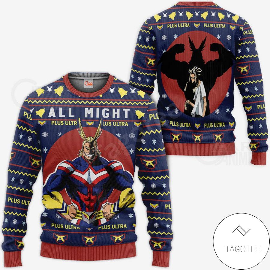 All Might My Hero Academia Anime Xmas Ugly Christmas Sweater - Tagotee