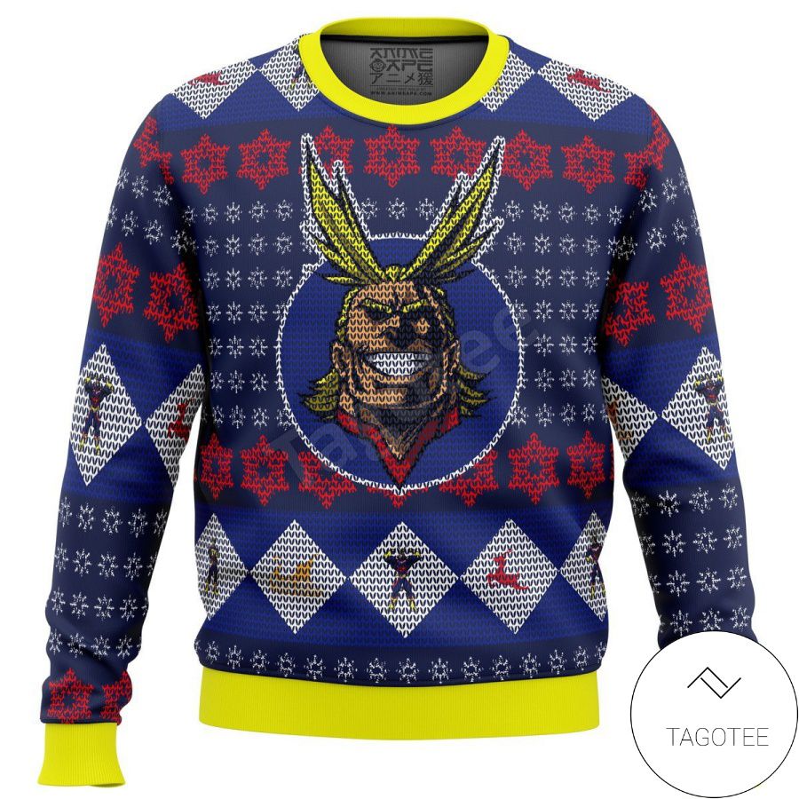 All Might My Hero Academia Manga Anime Xmas Ugly Christmas Sweater ...