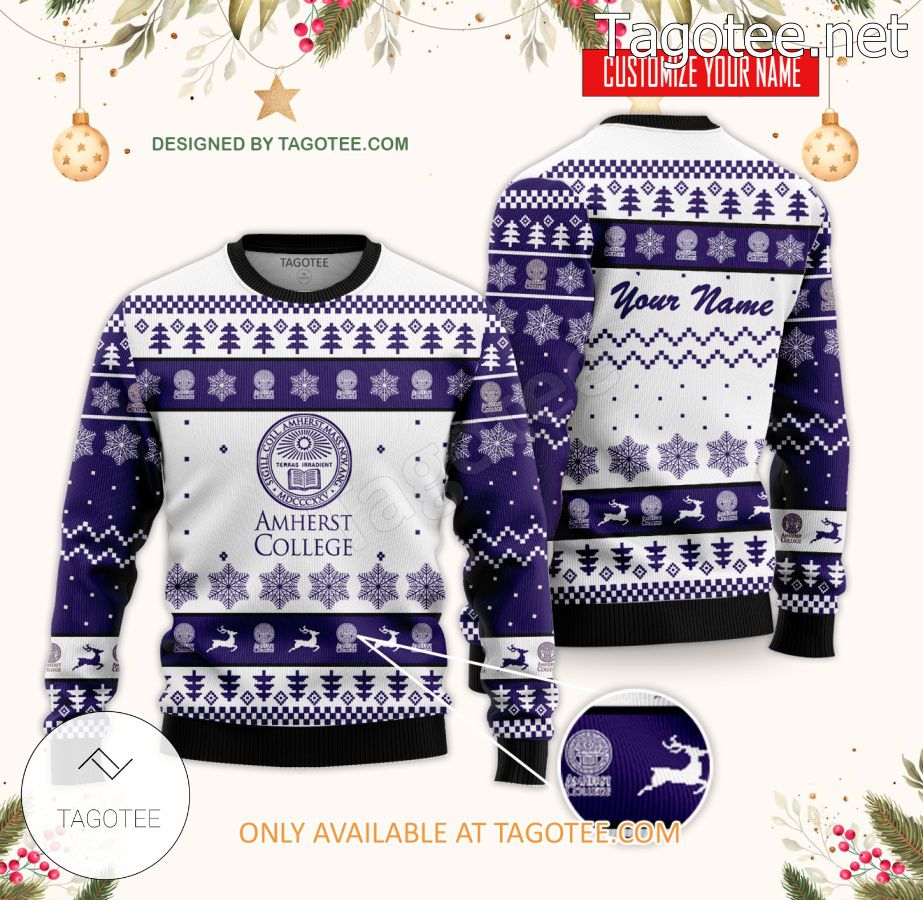 Amherst College Custom Ugly Christmas Sweater - BiShop