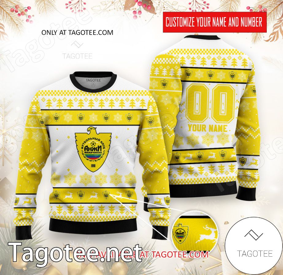 Anzhi Makhachkala Custom Ugly Christmas Sweater - EmonShop