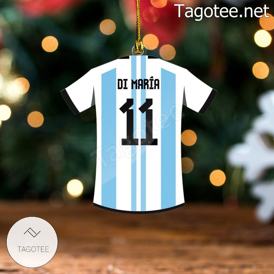 Argentina Team Jersey - Angel Di Maria Xmas Ornament a