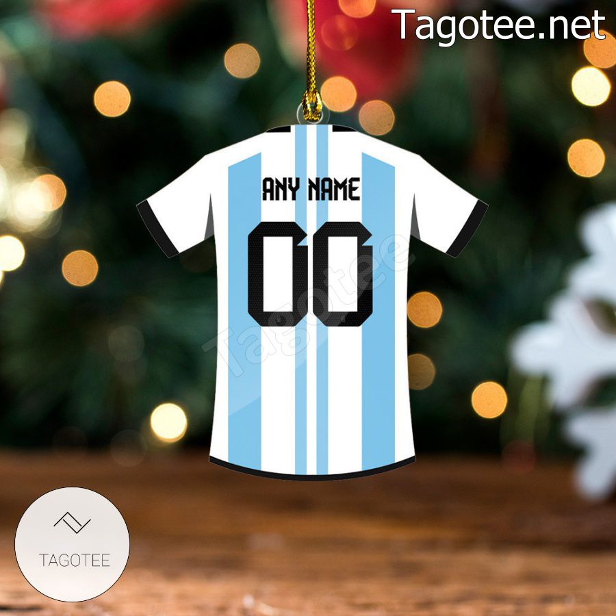 Argentina Team Jersey - Custom Name Xmas Ornament a