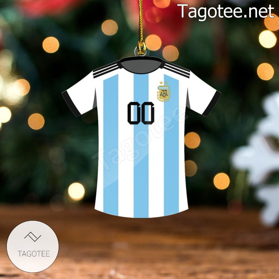Argentina Team Jersey - Custom Name Xmas Ornament