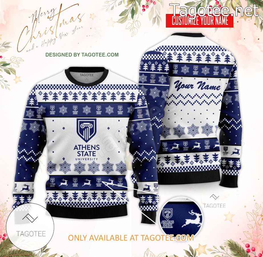 Athens State University Custom Ugly Christmas Sweater - BiShop
