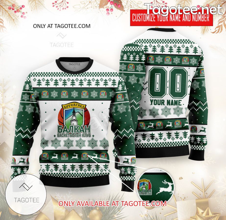 BC Balkan Botevgrad Custom Ugly Christmas Sweater - EmonShop