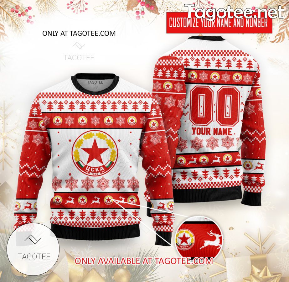 BC CSKA Sofia Custom Ugly Christmas Sweater - EmonShop