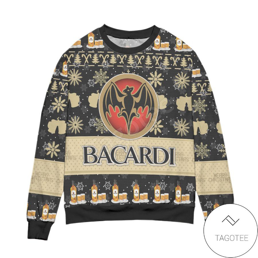 Bacardi Rum Snowflake Pattern Xmas Ugly Christmas Sweater