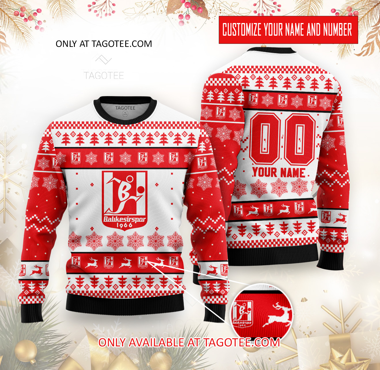 Balıkesirspor Custom Ugly Christmas Sweater - EmonShop