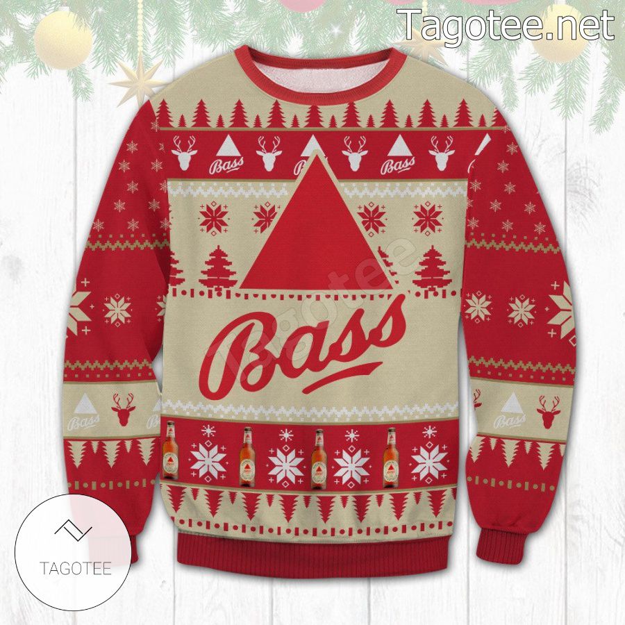 Bass Ale Beer Snowflake Holiday Ugly Christmas Sweater