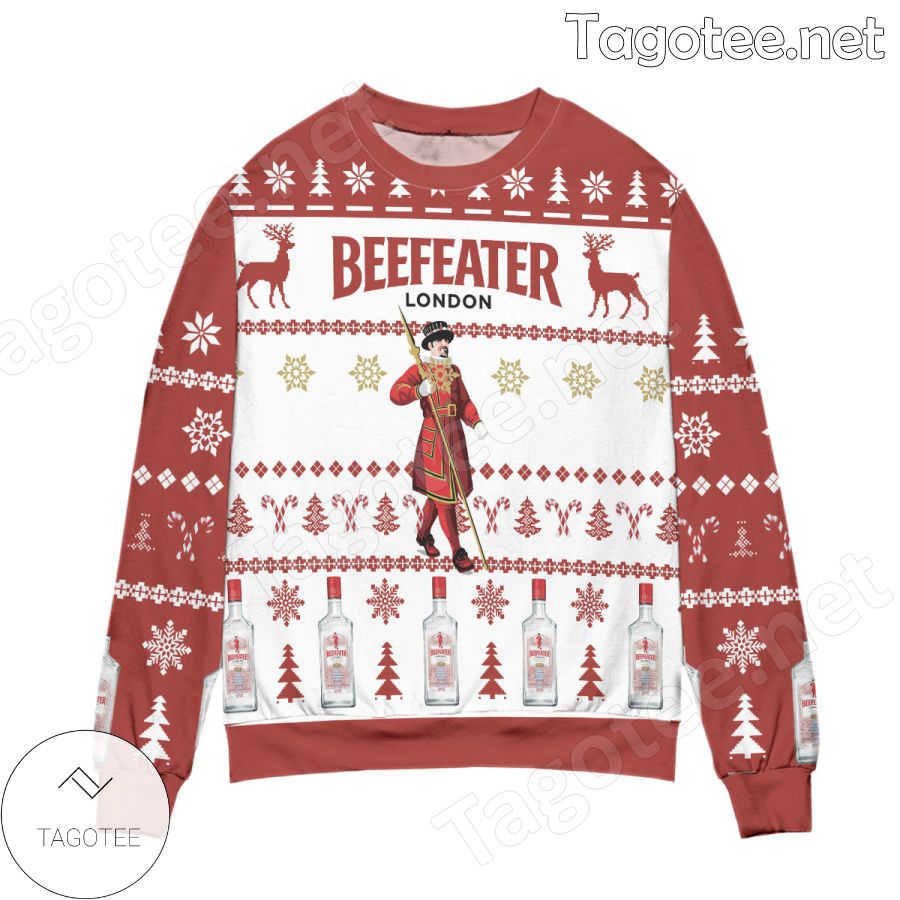 Beefeater London Dry Gin Reindeer & Snowflake Holiday Ugly Christmas Sweater