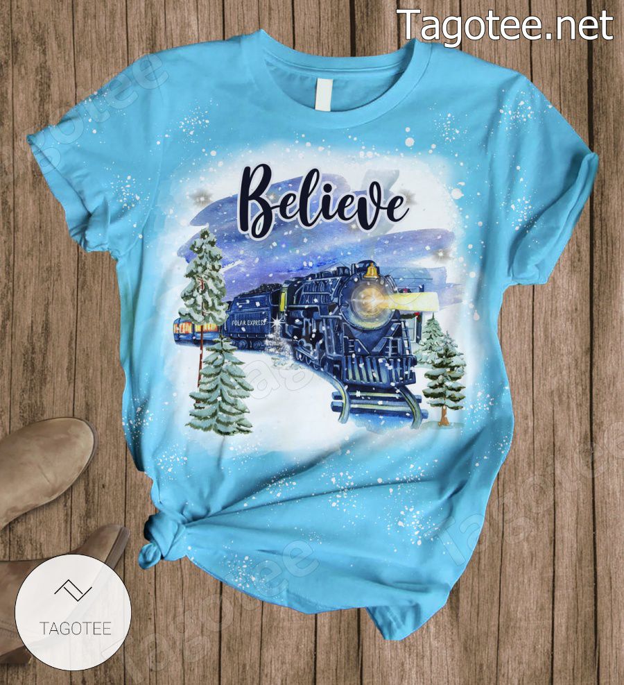 Believe Train Christmas Pajamas Set a