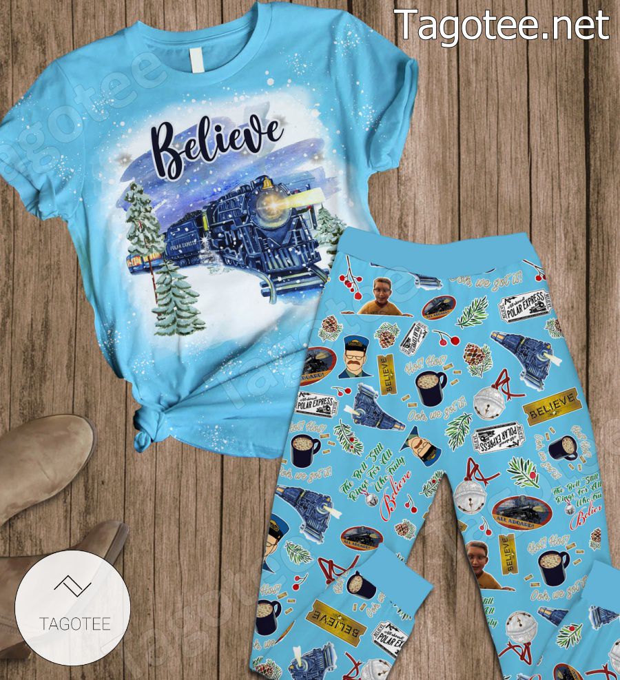 Believe Train Christmas Pajamas Set