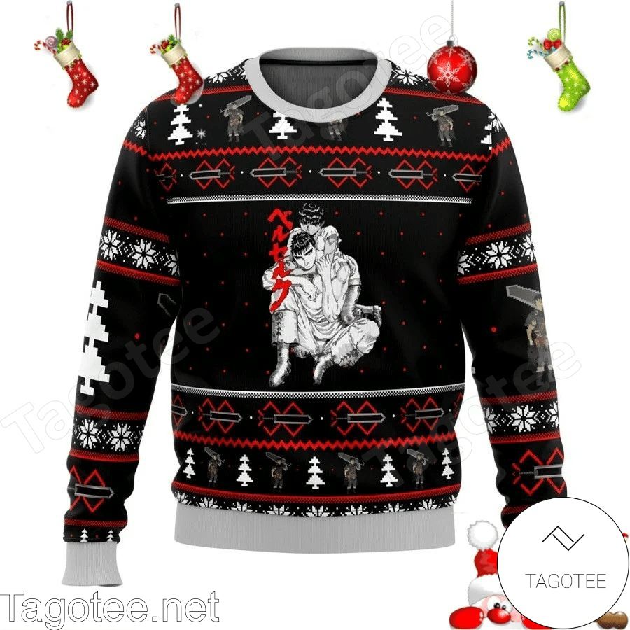 Berserk Guts And Casca Manga Anime Xmas Ugly Christmas Sweater - Tagotee