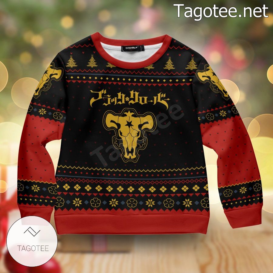 Black Bull Logo Black Clover Xmas Ugly Christmas Sweater