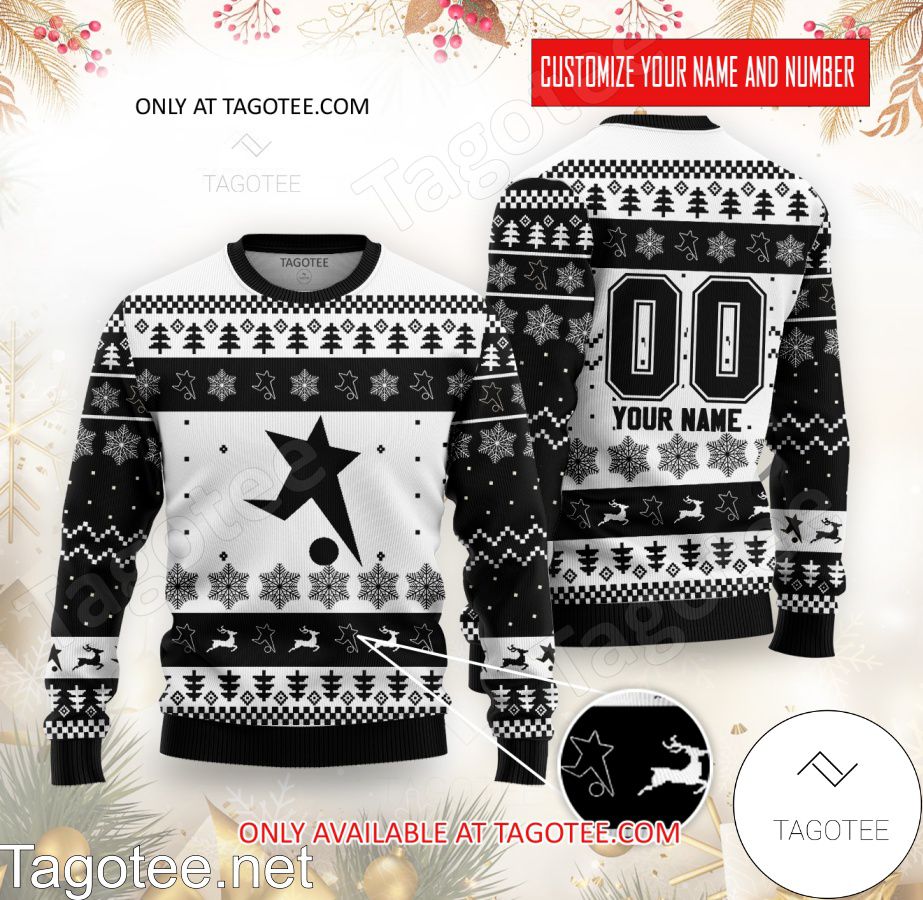 Black Stars Basel Custom Ugly Christmas Sweater - BiShop