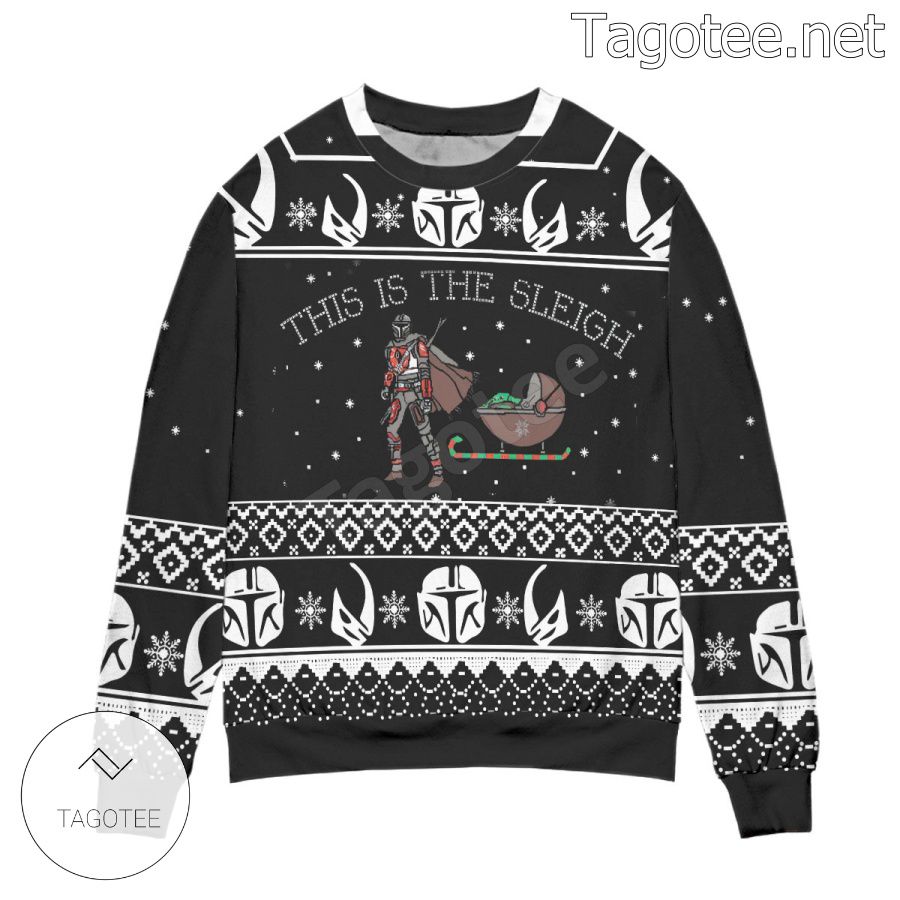 Boba Fett Baby Yoda Star Wars This Is The Sleigh Holiday Ugly Christmas ...