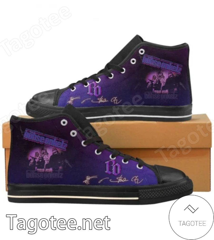 Bohse Onkelz Tour 2022 Signatures High Top Shoes